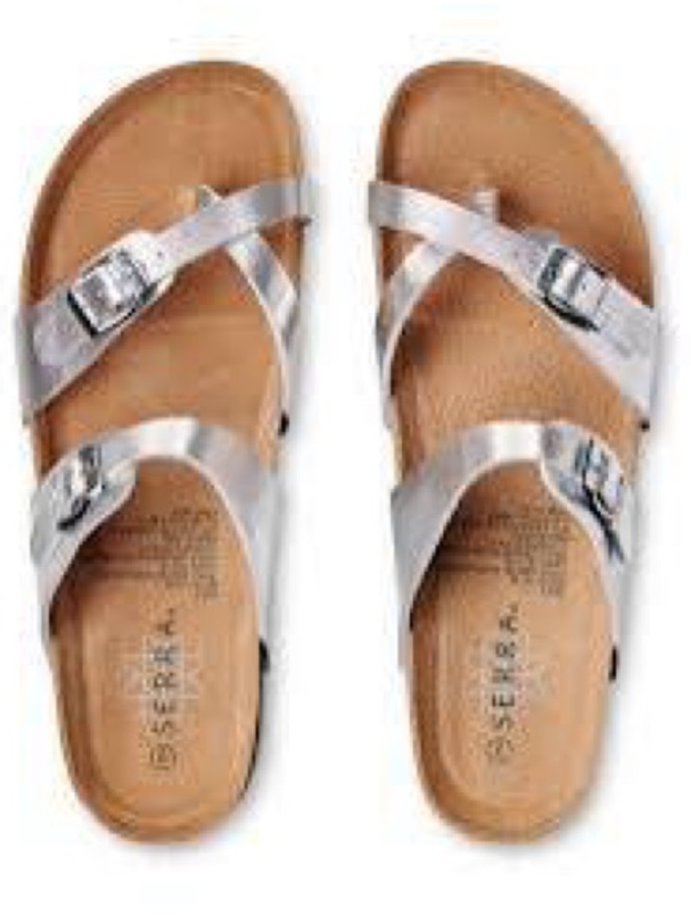 Serra Metallic Silver Slide Sandals